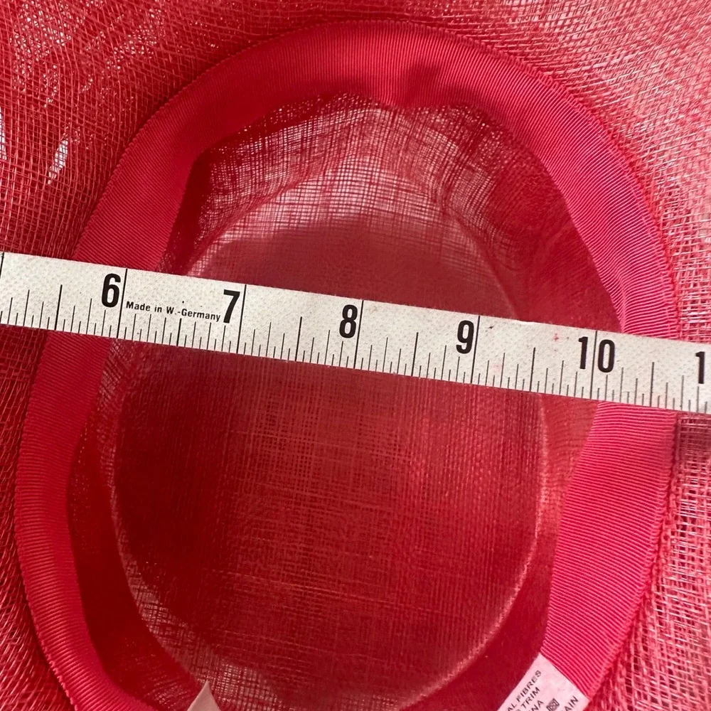 Emma B Design Balfour Hats England Coral Pink Sinamay Feather Fascinator Hat